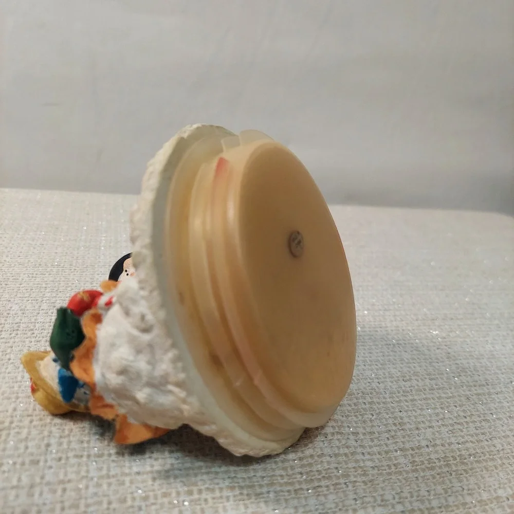 Vintage Snowman Family Jar Topper Christmas Decor Holiday Sledding 4.5 Inch‎